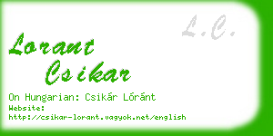 lorant csikar business card