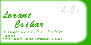 lorant csikar business card